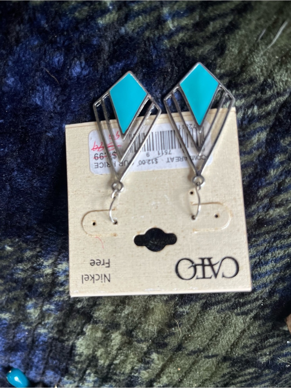 Cato Turquoise Geometric Drop Earrings